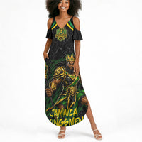Personalized Jamaica Kingsmen Summer Maxi Dress Caribbean Cricket Royal Warrior King Mascot