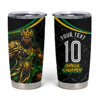 Personalized Jamaica Kingsmen Tumbler Cup Caribbean Cricket Royal Warrior King Mascot