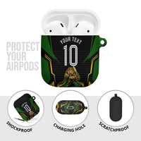 Personalized Jamaica Cricket Lion Mascot AirPods Case Kingsmen Royal King Batsman Sport