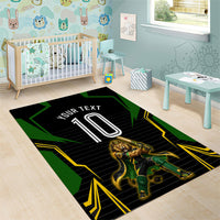 Personalized Jamaica Cricket Lion Mascot Area Rug Kingsmen Royal King Batsman Sport