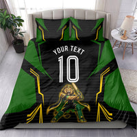 Personalized Jamaica Cricket Lion Mascot Bedding Set Kingsmen Royal King Batsman Sport