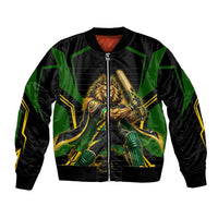 Personalized Jamaica Cricket Lion Mascot Bomber Jacket Kingsmen Royal King Batsman Sport