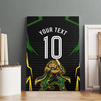 Personalized Jamaica Cricket Lion Mascot Canvas Wall Art Kingsmen Royal King Batsman Sport