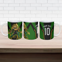 Personalized Jamaica Cricket Lion Mascot Ceramic Mug Kingsmen Royal King Batsman Sport
