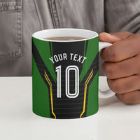 Personalized Jamaica Cricket Lion Mascot Ceramic Mug Kingsmen Royal King Batsman Sport