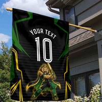 Personalized Jamaica Cricket Lion Mascot Garden Flag Kingsmen Royal King Batsman Sport
