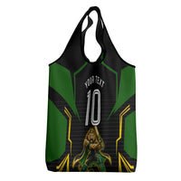 Personalized Jamaica Cricket Lion Mascot Grocery Bag Kingsmen Royal King Batsman Sport