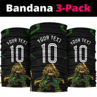 Personalized Jamaica Cricket Lion Mascot Neck Gaiter Kingsmen Royal King Batsman Sport