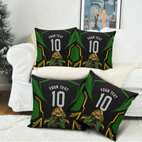 Personalized Jamaica Cricket Lion Mascot Pillow Cover Kingsmen Royal King Batsman Sport