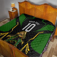 Personalized Jamaica Cricket Lion Mascot Quilt Kingsmen Royal King Batsman Sport