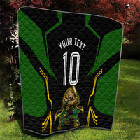 Personalized Jamaica Cricket Lion Mascot Quilt Kingsmen Royal King Batsman Sport