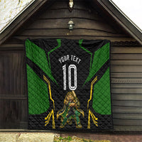 Personalized Jamaica Cricket Lion Mascot Quilt Kingsmen Royal King Batsman Sport