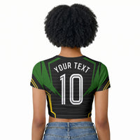 Personalized Jamaica Cricket Lion Mascot Raglan Cropped T shirt Kingsmen Royal King Batsman Sport