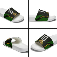 Personalized Jamaica Cricket Lion Mascot Slide Sandals Kingsmen Royal King Batsman Sport