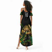 Personalized Jamaica Cricket Lion Mascot Summer Maxi Dress Kingsmen Royal King Batsman Sport