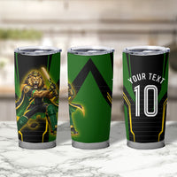 Personalized Jamaica Cricket Lion Mascot Tumbler Cup Kingsmen Royal King Batsman Sport