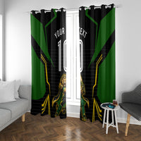 Personalized Jamaica Cricket Lion Mascot Window Curtain Kingsmen Royal King Batsman Sport