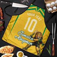 Personalized Jamaica Kingsmen Cricket Lion Apron Royal King Batsman Sports Graphic Art