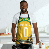 Personalized Jamaica Kingsmen Cricket Lion Apron Royal King Batsman Sports Graphic Art