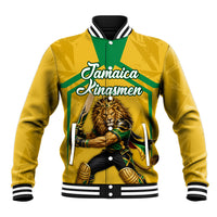 Personalized Jamaica Kingsmen Cricket Lion Baseball Jacket Royal King Batsman Sports Graphic Art