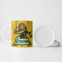 Personalized Jamaica Kingsmen Cricket Lion Ceramic Mug Royal King Batsman Sports Graphic Art