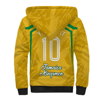 Personalized Jamaica Kingsmen Cricket Lion Sherpa Hoodie Royal King Batsman Sports Graphic Art