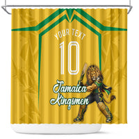 Personalized Jamaica Kingsmen Cricket Lion Shower Curtain Royal King Batsman Sports Graphic Art