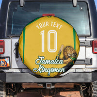 Personalized Jamaica Kingsmen Cricket Lion Spare Tire Cover Royal King Batsman Sports Graphic Art