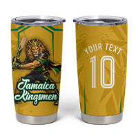 Personalized Jamaica Kingsmen Cricket Lion Tumbler Cup Royal King Batsman Sports Graphic Art