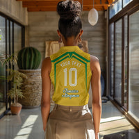 Personalized Jamaica Kingsmen Cricket Lion Women Sleeveless Polo Shirt Royal King Batsman Sports Graphic Art