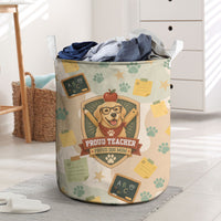 Proud Teacher Proud Dog Mom Laundry Basket Classroom Cute Dog Lover