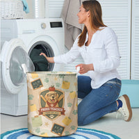 Proud Teacher Proud Dog Mom Laundry Basket Classroom Cute Dog Lover