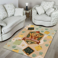 Proud Teacher Proud Dog Mom Area Rug Classroom Cute Dog Lover