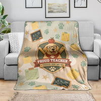 Proud Teacher Proud Dog Mom Blanket Classroom Cute Dog Lover