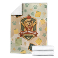 Proud Teacher Proud Dog Mom Blanket Classroom Cute Dog Lover