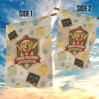 Proud Teacher Proud Dog Mom Garden Flag Classroom Cute Dog Lover