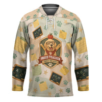 Proud Teacher Proud Dog Mom Hockey Jersey Classroom Cute Dog Lover