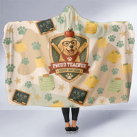 Proud Teacher Proud Dog Mom Hooded Blanket Classroom Cute Dog Lover
