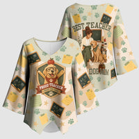 Proud Teacher Proud Dog Mom Kimono Sleeve Blouse Classroom Cute Dog Lover