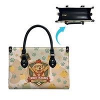 Proud Teacher Proud Dog Mom Leather Bag Classroom Cute Dog Lover