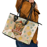Proud Teacher Proud Dog Mom Leather Tote Bag Classroom Cute Dog Lover