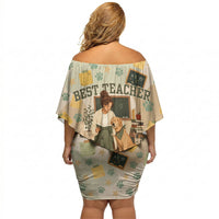 Proud Teacher Proud Dog Mom Off Shoulder Short Dress Classroom Cute Dog Lover