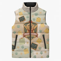 Proud Teacher Proud Dog Mom Sleeveless Puffer Jacket Classroom Cute Dog Lover