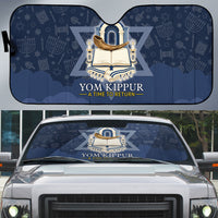 Yom Kippur Gates Of Return Auto Sun Shade Jewish High Holy Day Shofar Tallit Star Of David