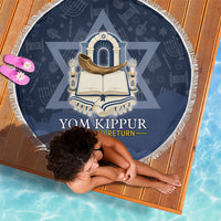 Yom Kippur Gates Of Return Beach Blanket Jewish High Holy Day Shofar Tallit Star Of David