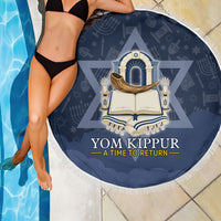 Yom Kippur Gates Of Return Beach Blanket Jewish High Holy Day Shofar Tallit Star Of David