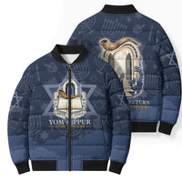 Yom Kippur Gates Of Return Bomber Puffer Jacket Jewish High Holy Day Shofar Tallit Star Of David