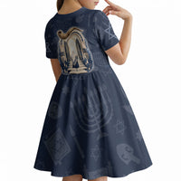 Yom Kippur Gates Of Return Kid Short Sleeve Dress Jewish High Holy Day Shofar Tallit Star Of David