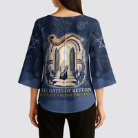 Yom Kippur Gates Of Return Kimono Sleeve Blouse Jewish High Holy Day Shofar Tallit Star Of David