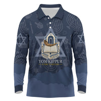 Yom Kippur Gates Of Return Long Sleeve Polo Shirt Jewish High Holy Day Shofar Tallit Star Of David